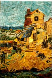 Vieux moulin d'aprs Vincent Van Gogh  25*35 cm